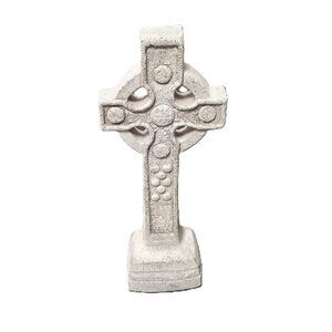 Vintage Handmade Celtic Cross — 9″ Cast Cement by Celtic Imagery Cornwall Gothic
